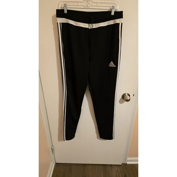 Adidas Pants Womens Large climacool Sweat pants Zipper Ankle Activewear 32WX29L - Picture 1 of 13